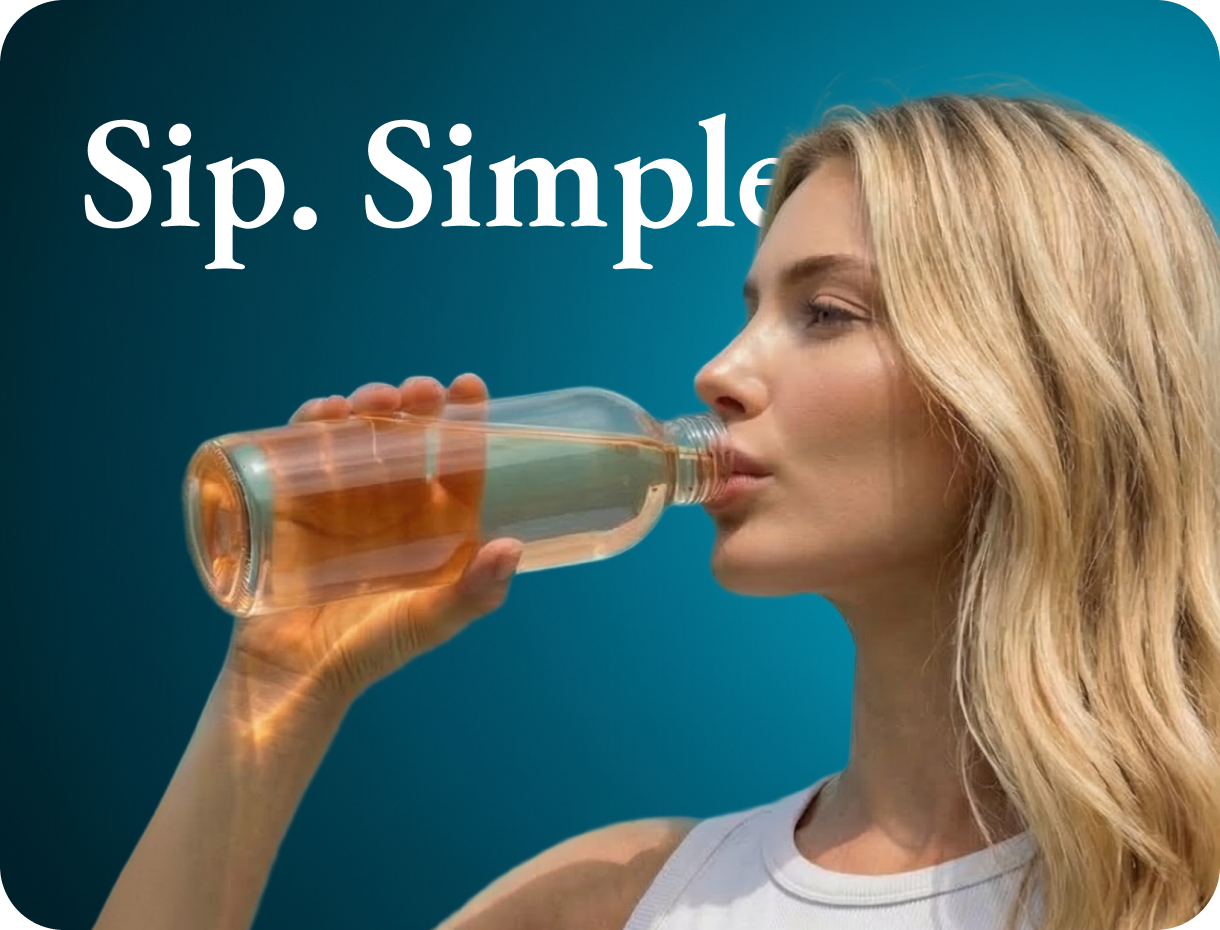 woman sipping foryou drink